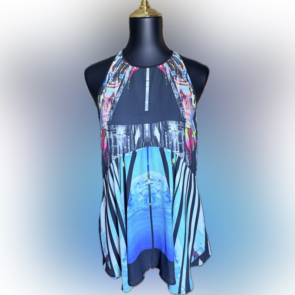 Clover Canyon Multicolor Abstract Halter Dress